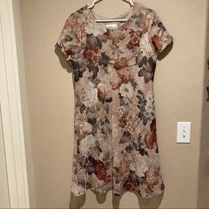 Vintage Floral Dress - S.L. Fashions - Size 14